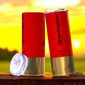 🆕 Remington Bullet Design Stainless Steel Travel Mug with Straw, BPA Free, 20oz